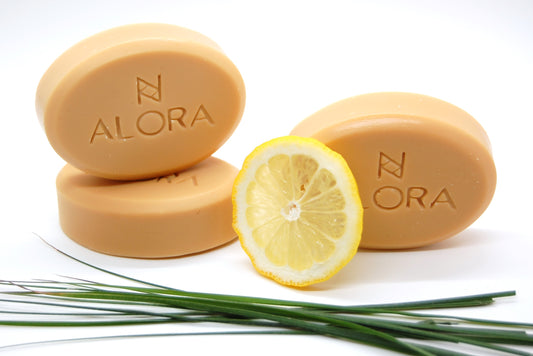 AloraCo Lemongrass Scent. Three bars stacked.